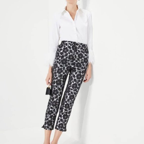 NWT PRADA Printed  Stretch Trousers Black / White M-L - Picture 1 of 7